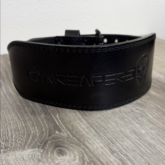 Gymreapers Black Leather Weightlifting Belt